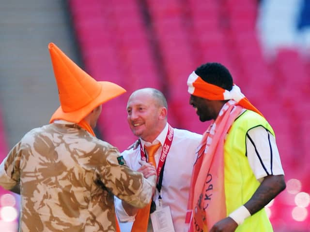 Brett Ormerod with Ian Holloway (Photo by Mike Hewitt/Getty Images)