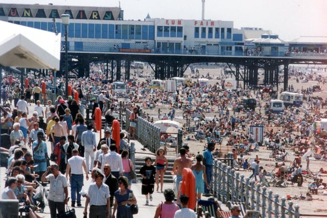 The beach was rammed in this 1999 photo  - you can hardly put a pin between them
