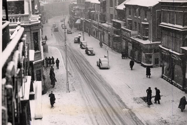 This wonderful shot was taken from the balcony of the Winter Gardens in 1952. The white building on the left is the Adelphi Hotel