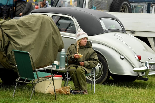 Time for a brief break amid the classic vehicles at the Fylde Vintage and Farm Show.