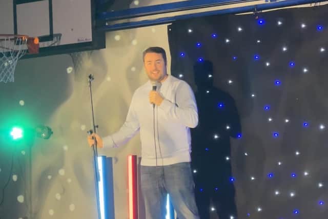 Jason Manford on stage at the event