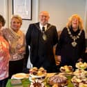 Mayor of Fylde Cllr Cheryl Little and Consort with members of the group