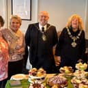 Mayor of Fylde Cllr Cheryl Little and Consort with members of the group