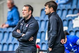 AFC Fylde manager James Rowe (left) saw his players back in pre-season action on Saturday Picture: Steve McLellan