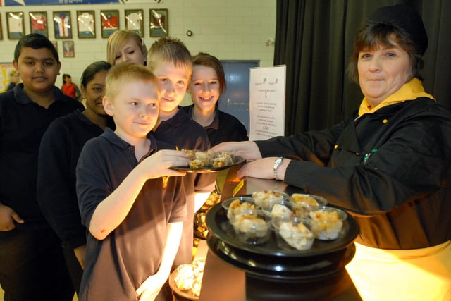 A new menu at Mortimer Community College in 2009. Can you spot someone you know?