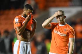 Blackpool's Shayne Lavery and CJ Hamilton (Photographer Dave Howarth/CameraSport)