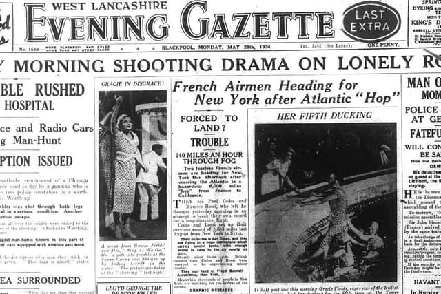 Newspaper coverage of Gracie Fields filming Sing as We Go being filmed in Blackpool in 1934