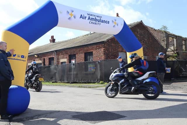 Bikers taking on the Base 2 Base Ride Out in 2024.