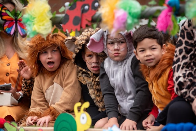 These youngsters were among those who dressed up in colourful costume for Freckleton Club Day.