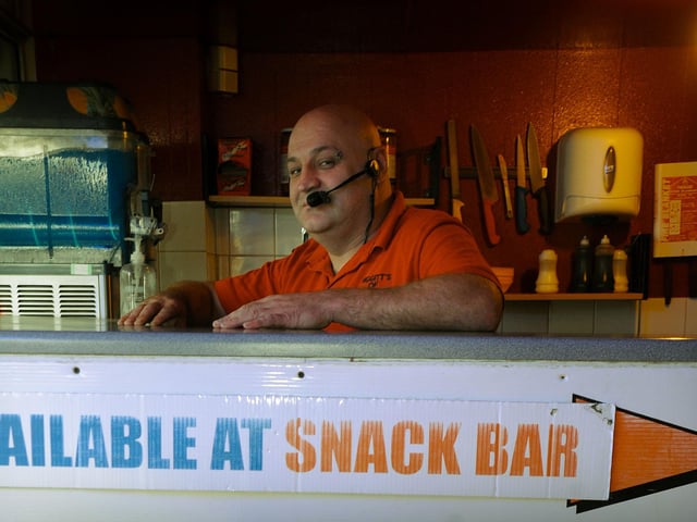 Chris Higgitt at Las Vegas Amusements bingo and burger arcade in Dale Street, Blackpool in 2012