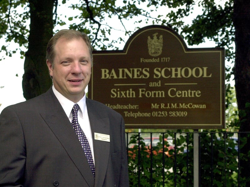 Roddy McCowan was headteacher of Baines School, 2000