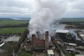 The scene of a major fire in Lancaster on Sunday on the Lune Industrial Estate. Picture by Gary Watts.