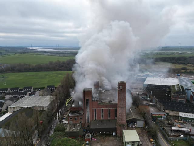 The scene of a major fire in Lancaster on Sunday on the Lune Industrial Estate. Picture by Gary Watts.