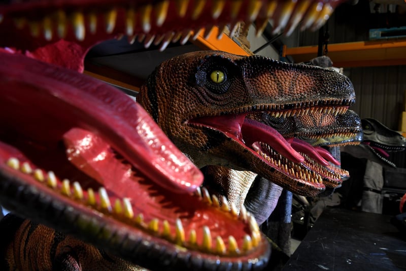 Dinosaur grin -  the Jurassic Earth warehouse in Leyland
