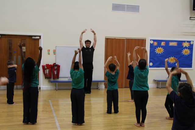 Pupils at Revoe Primary School enjoying a dance session as part of a  Primary Steps initiative in a previous year