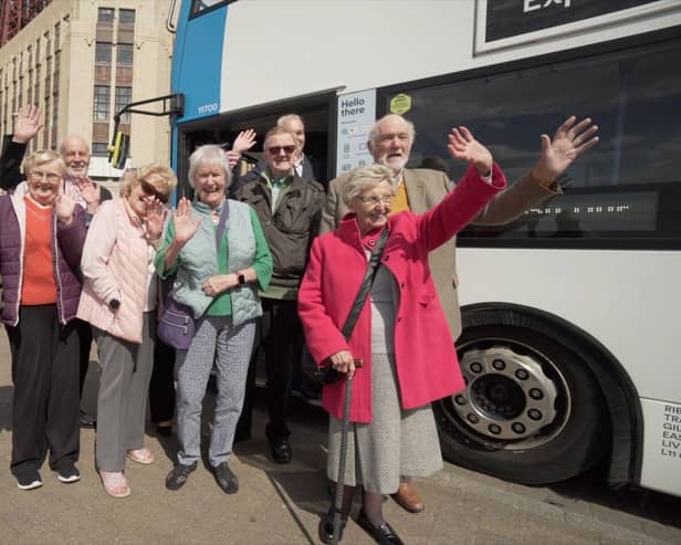 Pictured: Local charity, Just Good Friends, embarked on their ‘Grand Day Out’ journey via a Stagecoach bus from Lytham St Annes to Blackpool.