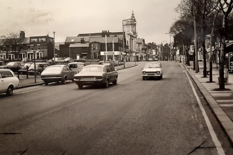 This photo was taken because of a lack of white lines on the road where Church Street meets Park Road, 1974