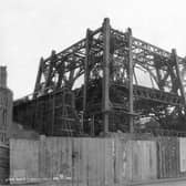 The first section few sections of Blackpool Tower were in place in this 1893 photo. It's foundation stone had been laid and construction was well-underway. Its familiar design was modelled on Eiffel Tower. The Mayor of Blackpool John Bickerstaffe had been to Paris and was so impressed he commissioned its construction