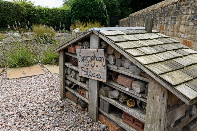 A specially created Buggingham Palace for insects and pollinators can be discovered in the Great Mitton Hall garden  Photo: Kelvin Stuttard