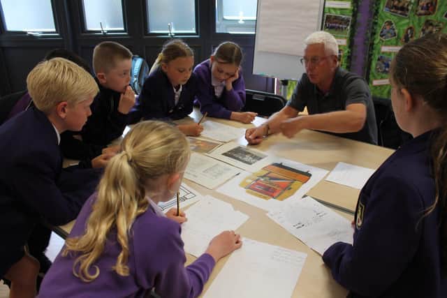 Pupils at Lytham Hall Park Primary School learning about the Fifties and Sixties.