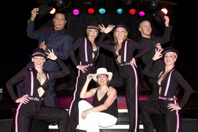 Photocall for the Summer Show at the Layton Institute, Blackpool. From left, Katie Grace, Sam Sorono, Kim Coulton, Amerez (seated), Nicky Figgins, Jimmy Love, and Kirsty Moore