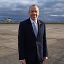 Secretary of State for Northern Ireland Chris Heaton-Harris at Blackpool Airport