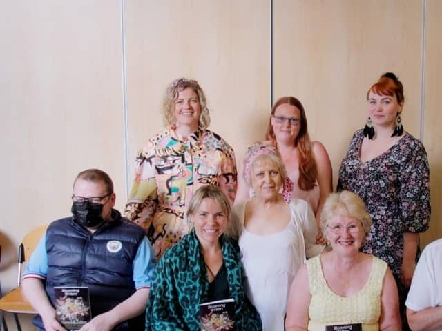 Front row: Christopher Stell, Lisa Middleton, Linda Hampton (standing), Karen Pennington, Neal Sandwell
Back row: Katrina Jolly, Amy Marie Mellor, Laura Shevaun Green. Photo credit: Henry Sandwell