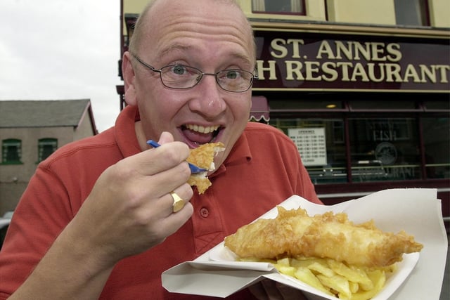 Malcolm Large was a 'secret taster' for the Seafish Industry Authority. He is pictured outside St Annes Fish Restaurant on St Andrews Road South which was through to the best chippy final