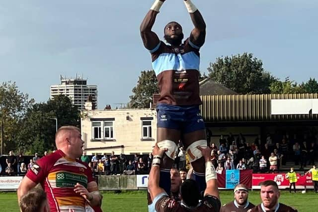 Lineout action from Fylde’s defeat (photo courtesy of Rotherham Titans RFC)