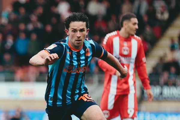 George Honeyman scored 7/10 in the 2-0 defeat at Leyton Orient (photo: Gareth Evans/Blackpool FC)