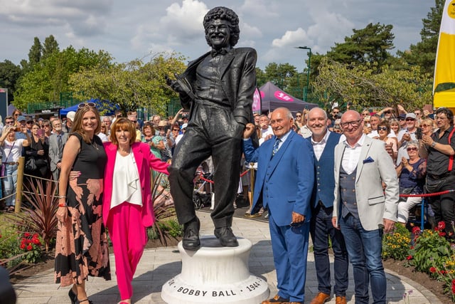 Bobby Ball's wife of 46 years, Yvonne Ball, and children Joanne, Darren and Robert attended the unveiling along with his comedy partner Tommy Cannon