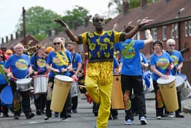 Participants in the Warton Carnival Day procession.