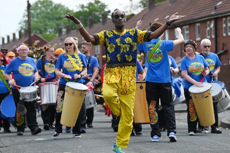 Participants in the Warton Carnival Day procession.
