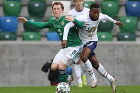 Shayne Lavery scored his third international goal for Northern Ireland as they lost to Greece on Tuesday