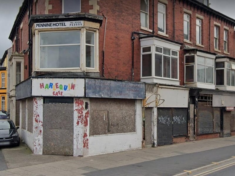 This bank of commercial properties are on Central Drive. You can still see the old Harlequin Cafe sign and above was the Pennine Hotel