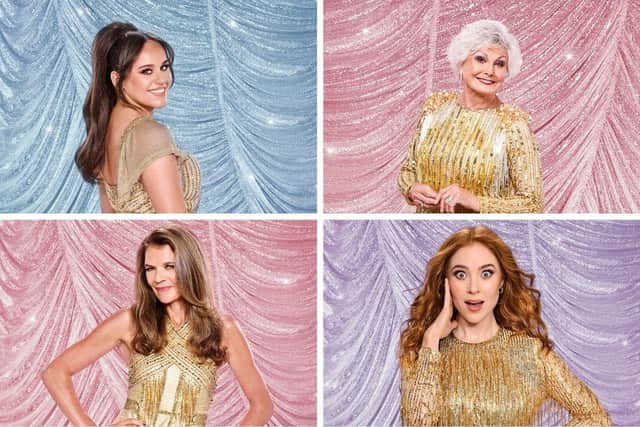 Clockwise from top left: Ellie Leach, Angela Rippon, Angela Scanlon and Annabel Croft. Images: BBC