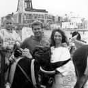 The Brennans and the Tilsleys on the sands in November 2000