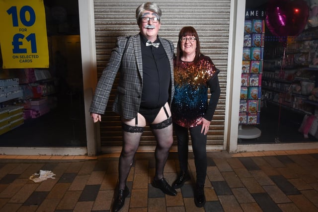 Theatre goers dress up for The Rocky Horror Show at the Grand Theatre. Matt John and Sharon Hunt.