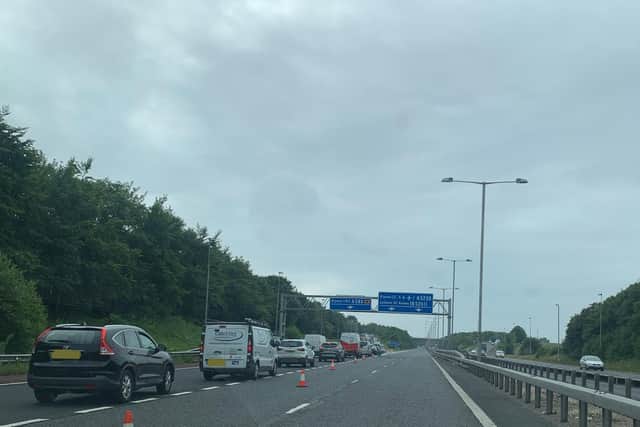 A “police incident” closed the M55 in both directions near junction 4 (Credit: @LancsRoadPolice)