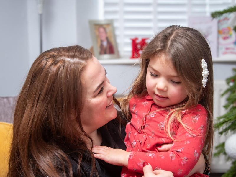 Christmas at home with 4-year-old Mabel Gregson and mum and dad Chris and Cheryl.