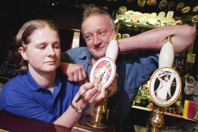 The battle of sexes has spilled out over a Lancashire bar. Things turned bitter at the Cartford Hotel in Little Eccleston, near Garstang, because local brewer John Smith has installed a new beer pump featuring a topless woman. John, who owns the Hart Brewery next door to the pub, fell out with barmaid Fiona McCulloch after she drew a bra on the female, who was advertising the beer called Temptress