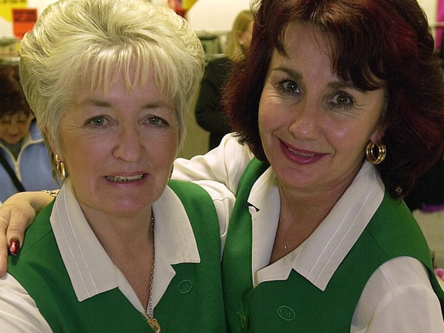 A hug for a colleague - Diana Howe and Margaret Evans who worked at C&A