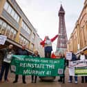 Unite members stage their protest at Blackpool