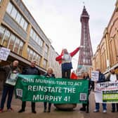 Unite members stage their protest at Blackpool