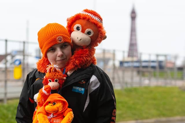 Blackpool fans arrive at Bloomfield Road ahead of the Championship fixture against Burnley. Photo: Kelvin Stuttard