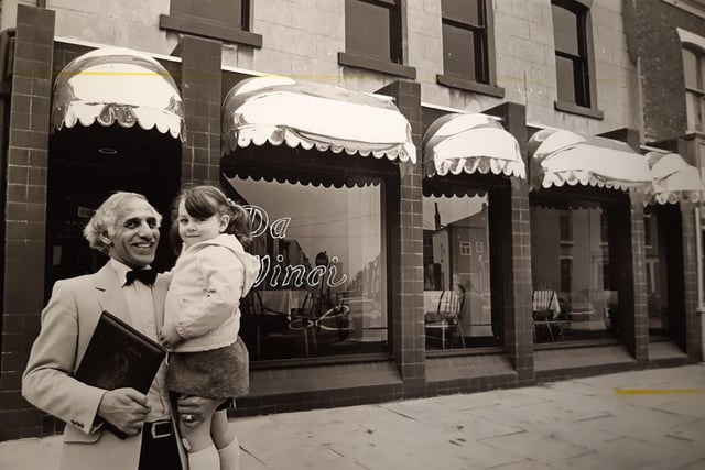 Da Vinci's was in King Street. Issa Shanab and daughter Sara are pictured outside in 1982