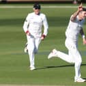 James Anderson celebrates after taking the wicket of Louis Kimber during the County Championship Division 2 match between Northamptonshire and Lancashire at The County Ground this summer (Photo by David Rogers/Getty Images)