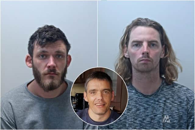 Lee Clarke (left) and David Bond (right) have been found guilty of John Hutchinson's murder in Blackpool (Credit: Lancashire Police)
