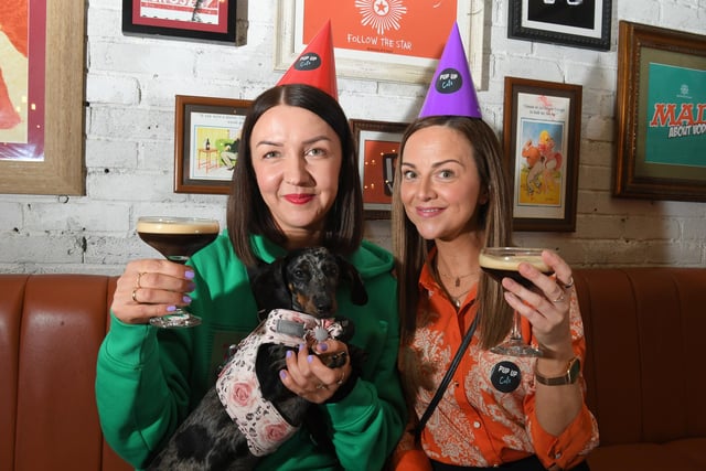 The dachshund – also known as the sausage dog or badger dog – was originally bred in Germany in the 15th Century for the purpose of hunting underground. Its long, narrow body and short legs were perfect for flushing out burrowing animals such as badgers and rabbits.
Pictured: Frida with Izabela Kazmierczak and Aga Zoltak
