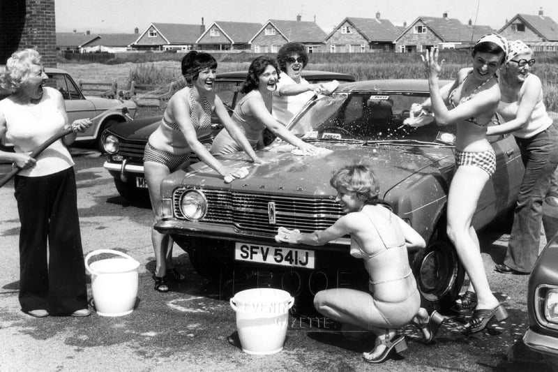 Nurses washed cars, as well as cooled off in the heat, to raise cash for the league of friends